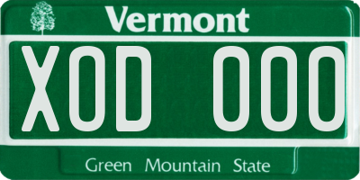 VT license plate XOD000