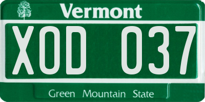VT license plate XOD037