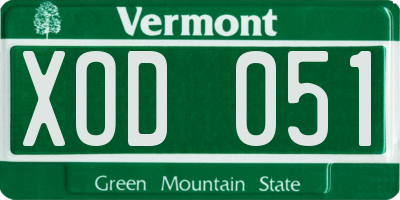 VT license plate XOD051