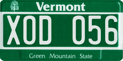 VT license plate XOD056