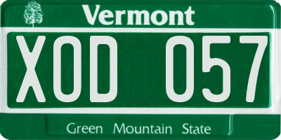VT license plate XOD057
