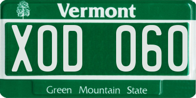 VT license plate XOD060