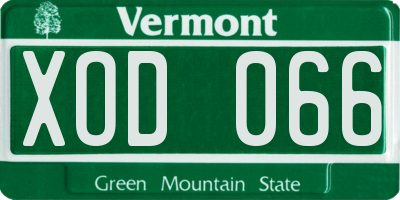 VT license plate XOD066