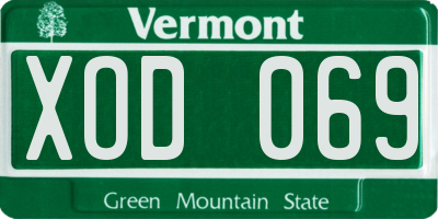 VT license plate XOD069