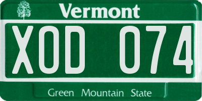VT license plate XOD074