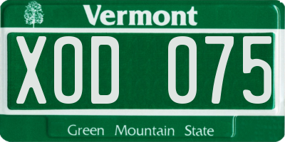 VT license plate XOD075