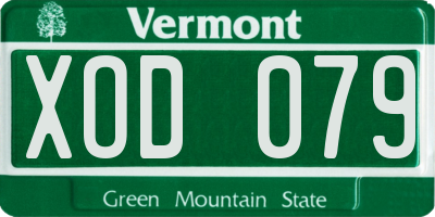 VT license plate XOD079