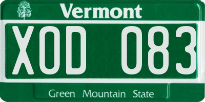 VT license plate XOD083