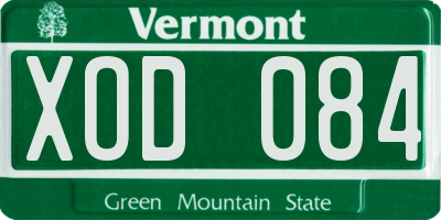 VT license plate XOD084