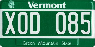 VT license plate XOD085