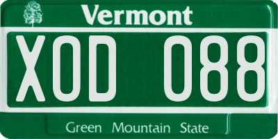 VT license plate XOD088