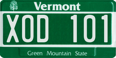 VT license plate XOD101