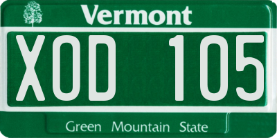 VT license plate XOD105