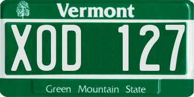 VT license plate XOD127