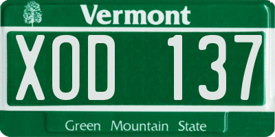 VT license plate XOD137