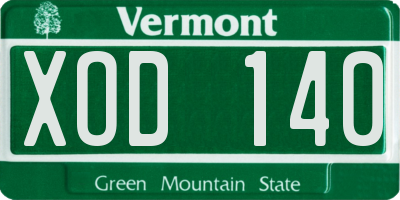 VT license plate XOD140