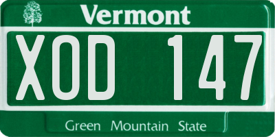 VT license plate XOD147