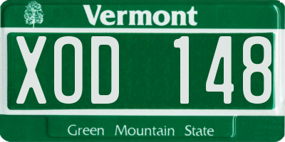 VT license plate XOD148