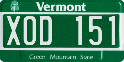 VT license plate XOD151