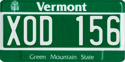 VT license plate XOD156