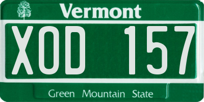 VT license plate XOD157