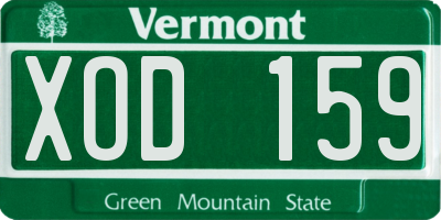 VT license plate XOD159