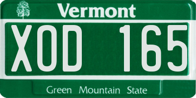 VT license plate XOD165