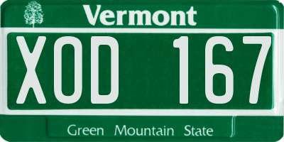 VT license plate XOD167
