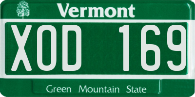VT license plate XOD169