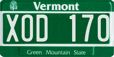 VT license plate XOD170