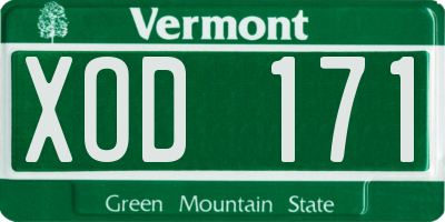 VT license plate XOD171