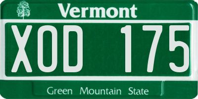 VT license plate XOD175