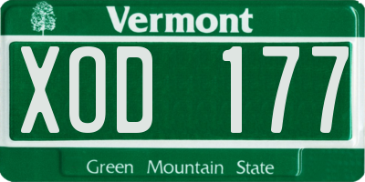 VT license plate XOD177