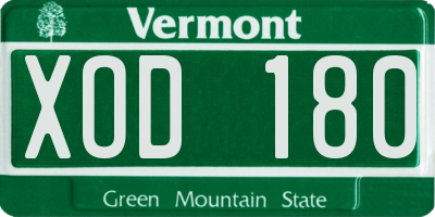 VT license plate XOD180