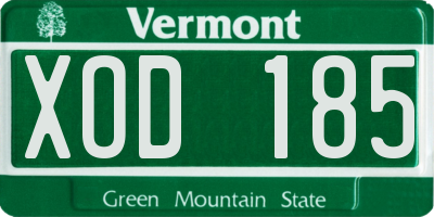 VT license plate XOD185