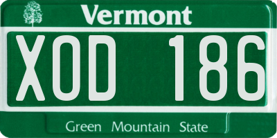 VT license plate XOD186