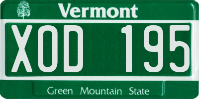 VT license plate XOD195