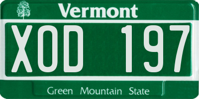VT license plate XOD197