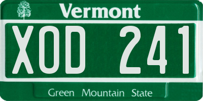 VT license plate XOD241