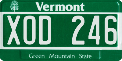 VT license plate XOD246