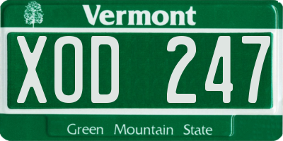 VT license plate XOD247
