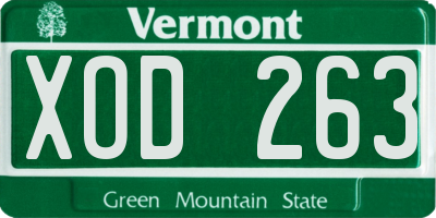 VT license plate XOD263