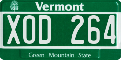 VT license plate XOD264