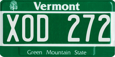 VT license plate XOD272