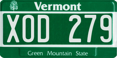 VT license plate XOD279
