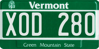 VT license plate XOD280