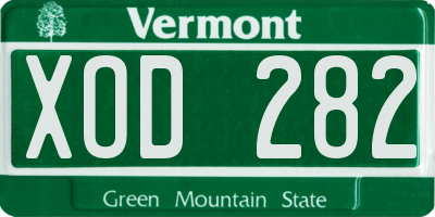 VT license plate XOD282
