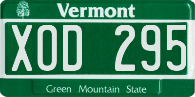 VT license plate XOD295