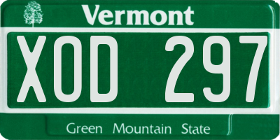 VT license plate XOD297