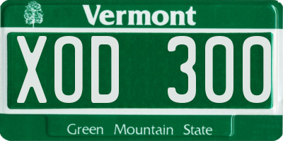VT license plate XOD300
